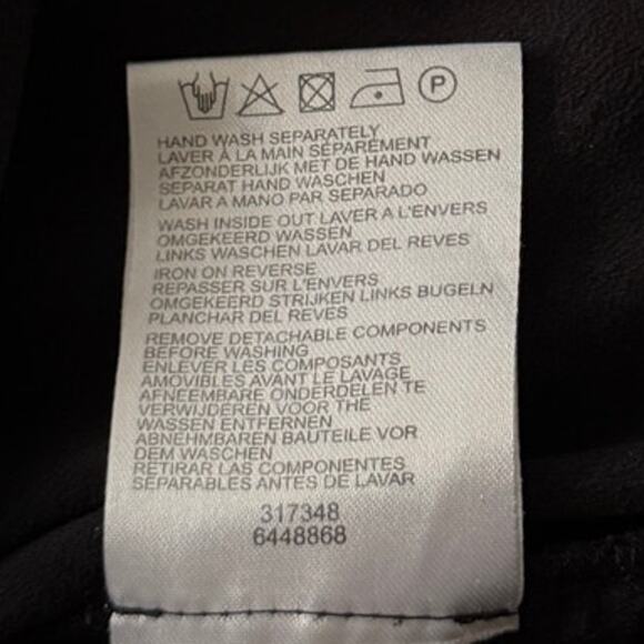 1.2.3. PARIS 100% Silk Tuxedo Style Button Front Blouse Top Long Sleeve Black 14 - Picture 8 of 9